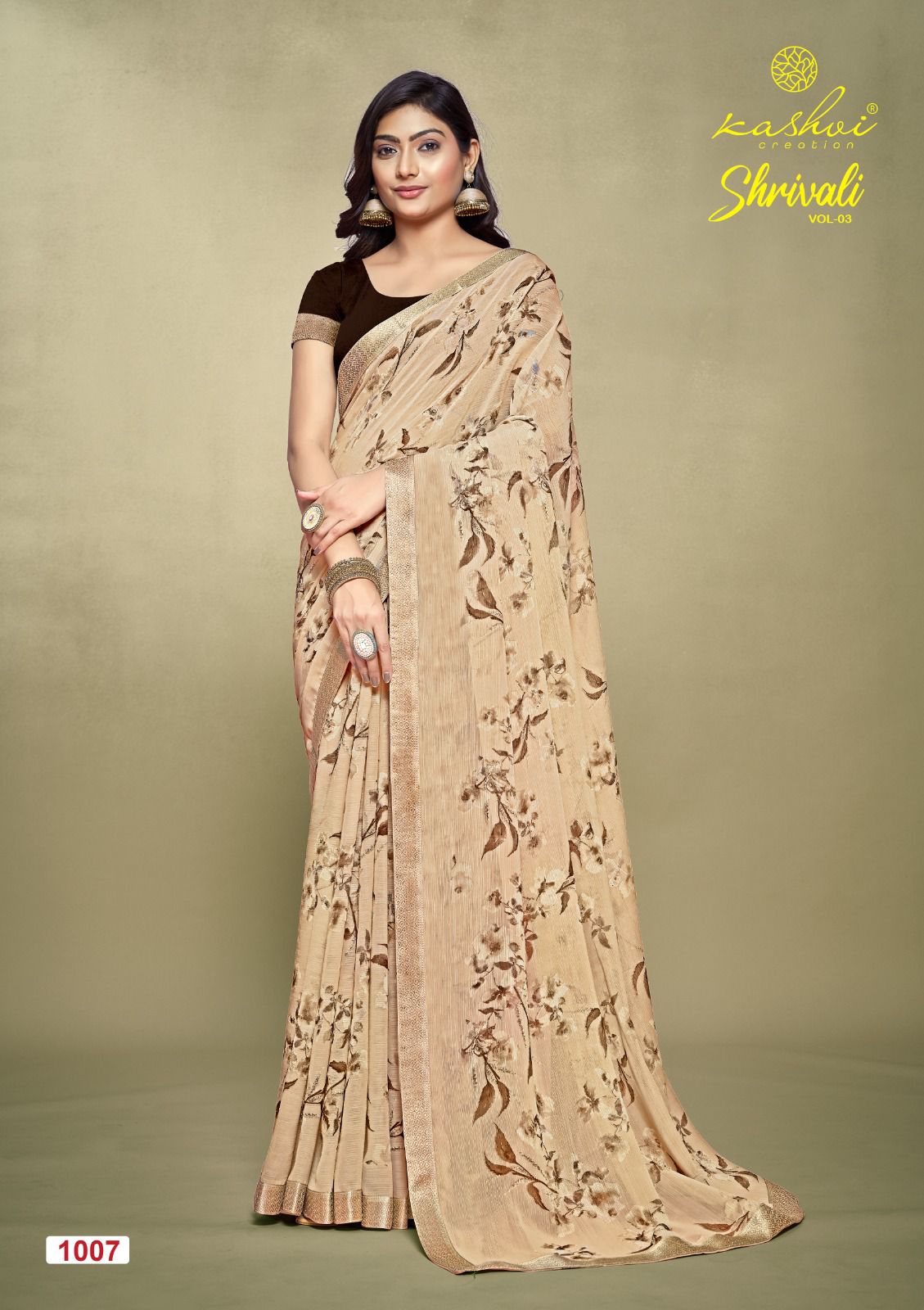 Shrivali Vol 03 By Kashvi White Cat Printed Sarees Wholesale Price In Surat